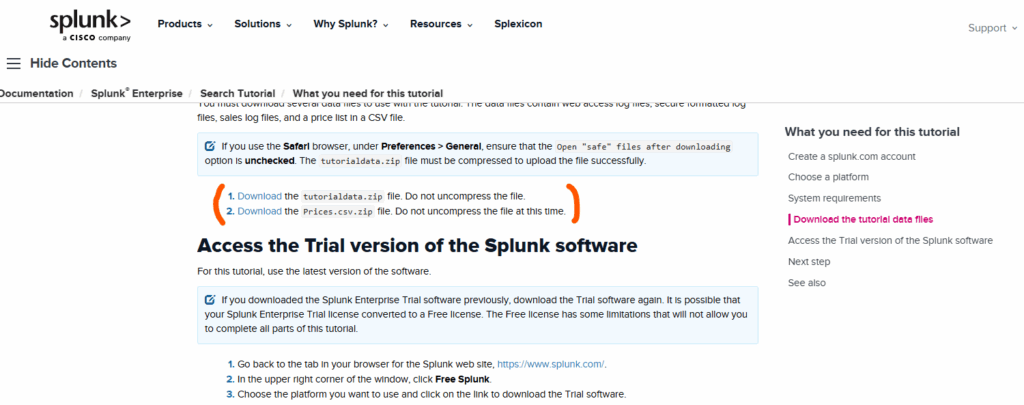 스플렁크 튜토리얼 1부/ splunk tutorial chapter 1 / data 수집(저장) 2 tutorial data download